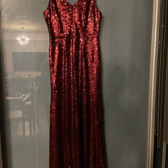 Siren Red sequins long red sleeveless gown ! Time to be a show stopper! - Picture 3 of 5